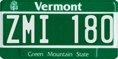 VT license plate ZMI180