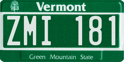 VT license plate ZMI181