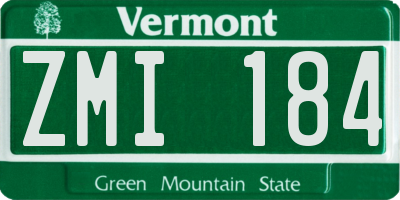 VT license plate ZMI184
