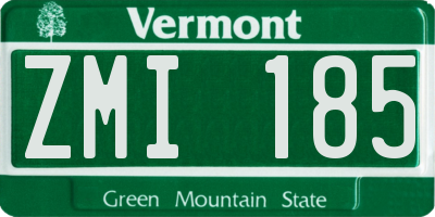 VT license plate ZMI185