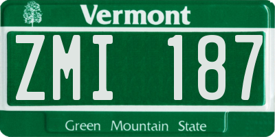 VT license plate ZMI187