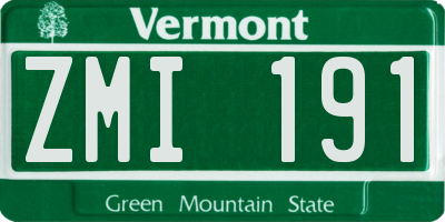 VT license plate ZMI191