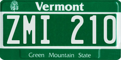 VT license plate ZMI210