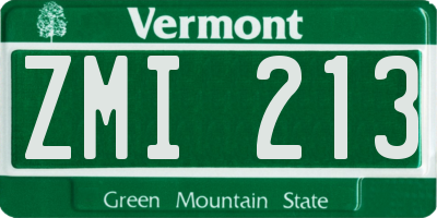 VT license plate ZMI213