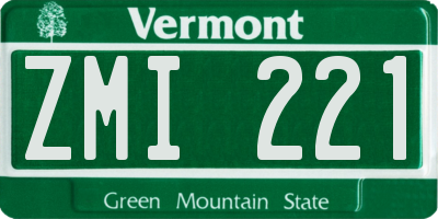 VT license plate ZMI221