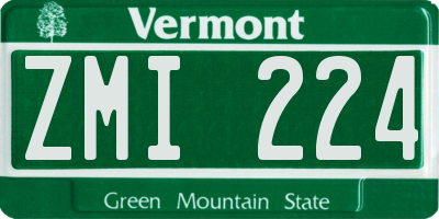 VT license plate ZMI224