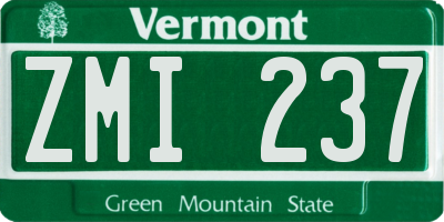 VT license plate ZMI237