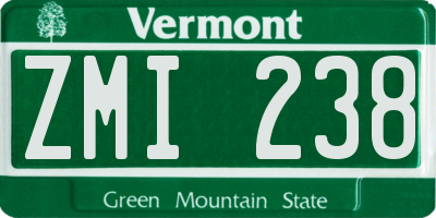 VT license plate ZMI238