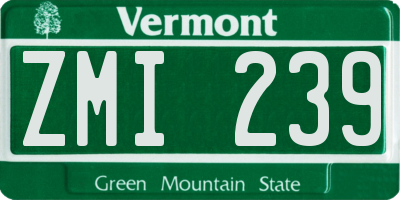 VT license plate ZMI239