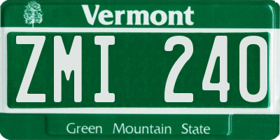 VT license plate ZMI240