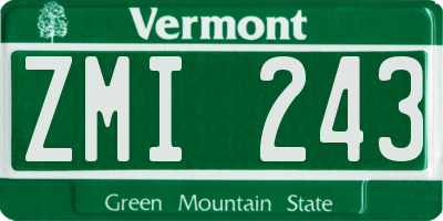 VT license plate ZMI243