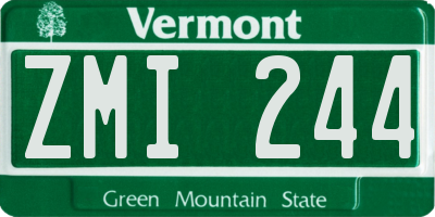 VT license plate ZMI244