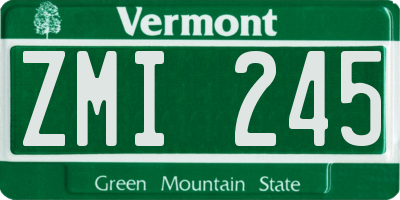 VT license plate ZMI245