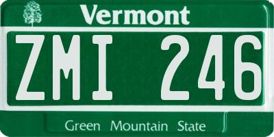 VT license plate ZMI246