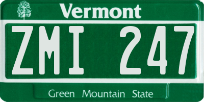 VT license plate ZMI247
