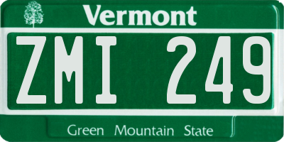 VT license plate ZMI249