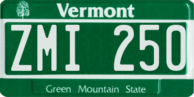 VT license plate ZMI250