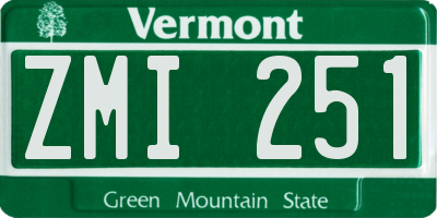 VT license plate ZMI251