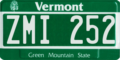 VT license plate ZMI252