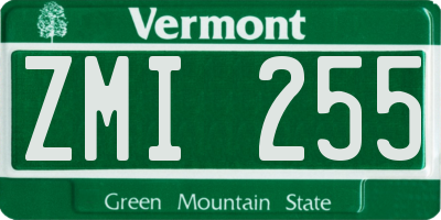 VT license plate ZMI255