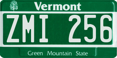 VT license plate ZMI256