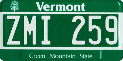 VT license plate ZMI259