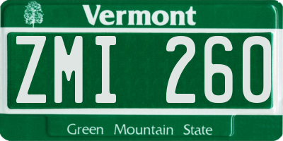 VT license plate ZMI260