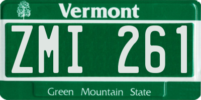 VT license plate ZMI261