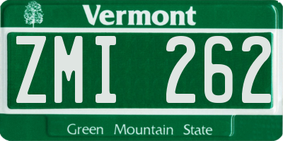 VT license plate ZMI262