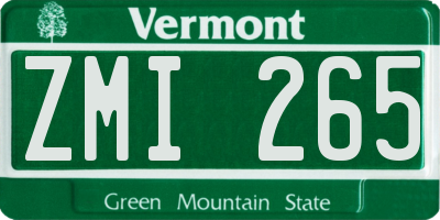 VT license plate ZMI265