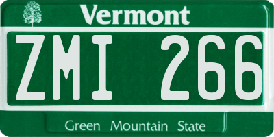 VT license plate ZMI266