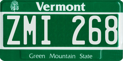 VT license plate ZMI268