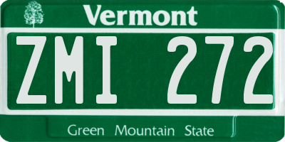 VT license plate ZMI272