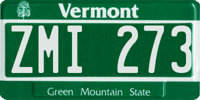 VT license plate ZMI273