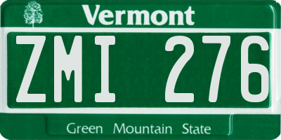 VT license plate ZMI276