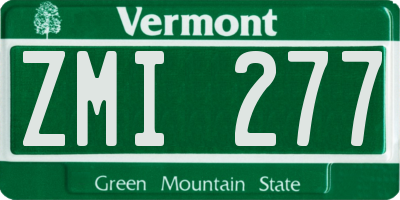 VT license plate ZMI277