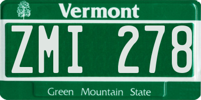 VT license plate ZMI278