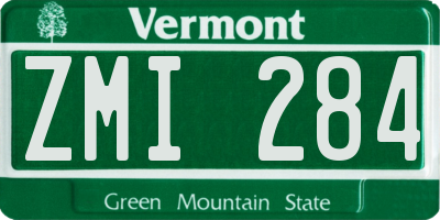 VT license plate ZMI284