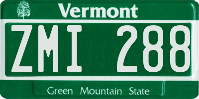 VT license plate ZMI288