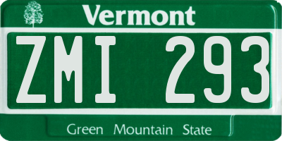VT license plate ZMI293