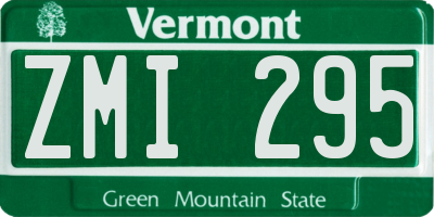 VT license plate ZMI295