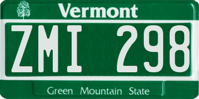VT license plate ZMI298