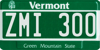 VT license plate ZMI300