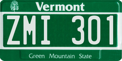 VT license plate ZMI301