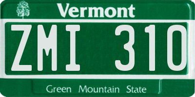 VT license plate ZMI310