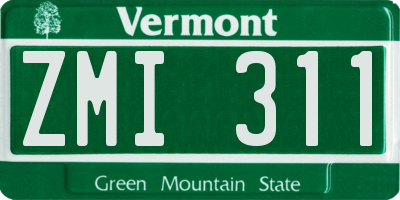 VT license plate ZMI311