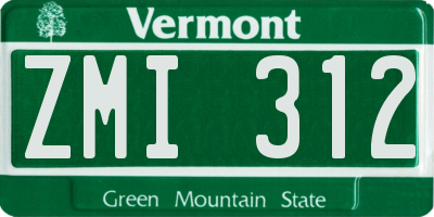 VT license plate ZMI312