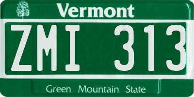 VT license plate ZMI313