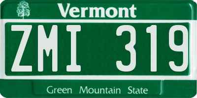 VT license plate ZMI319