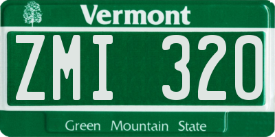 VT license plate ZMI320